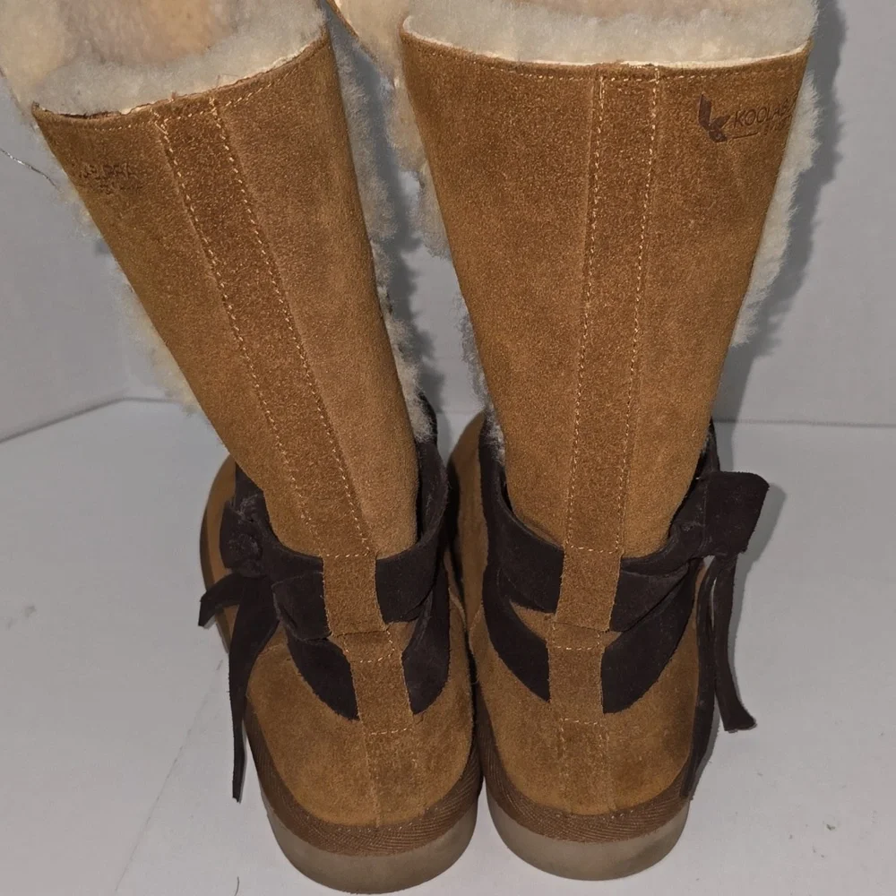UGG KOOLABURRA Rozalia Chestnut Brown Suede Tall Boots Womens Size 9